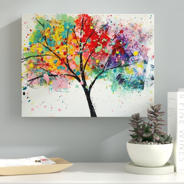 Rainbow Tree III by Jolina Anthony Graphic Art on Canvas